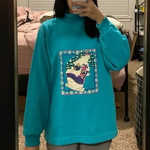 Vintage Christie Brooks Holiday Mock Neck, Crewneck